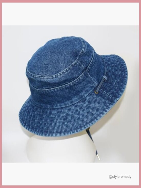 Wide Brim Bucket Sun Hat UPF 50+ Packable Cotton Denim Fishing Cap main image 7